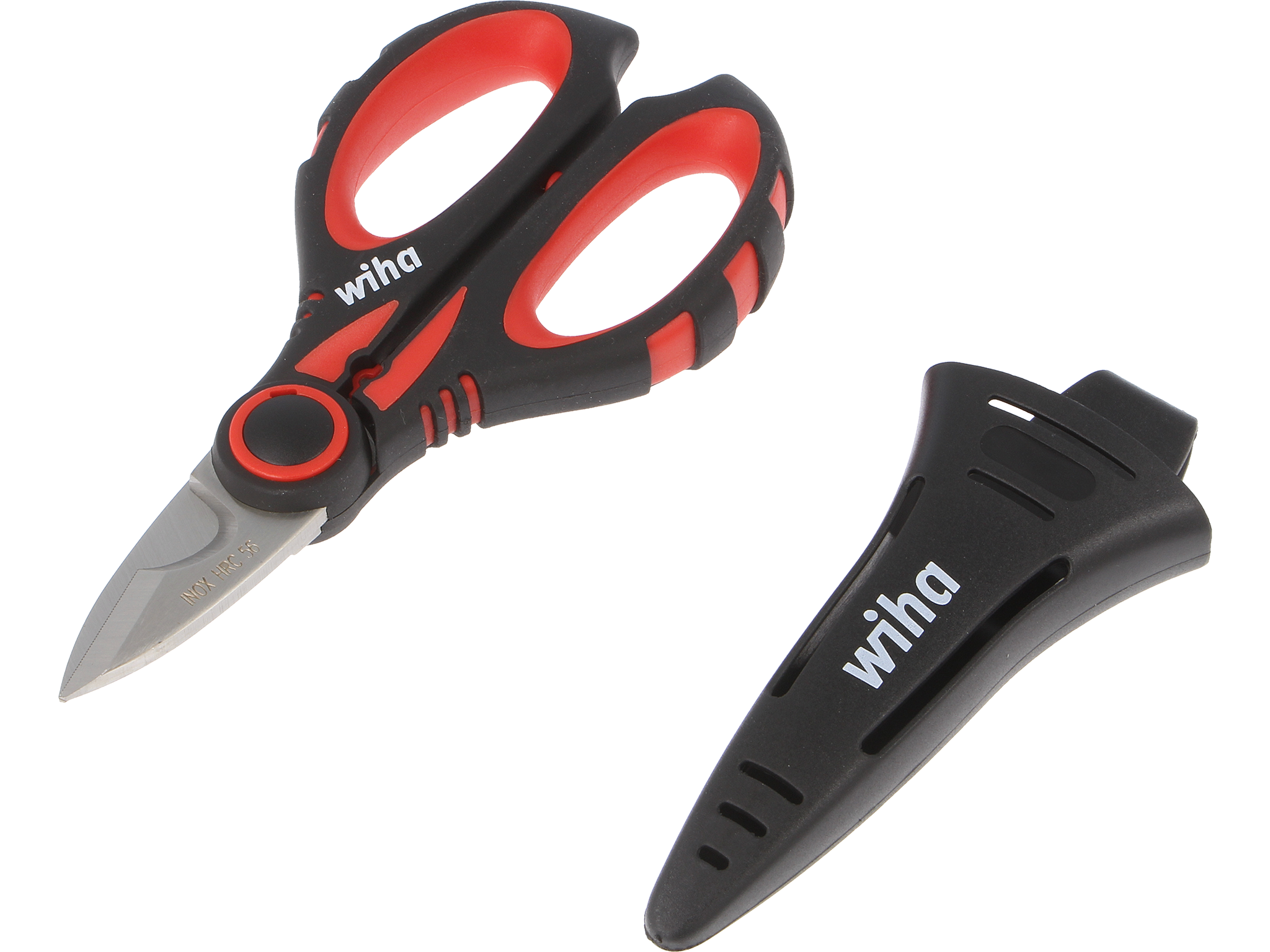 Electrician Scissors with Wire Stripping Slots & Plastic Grips