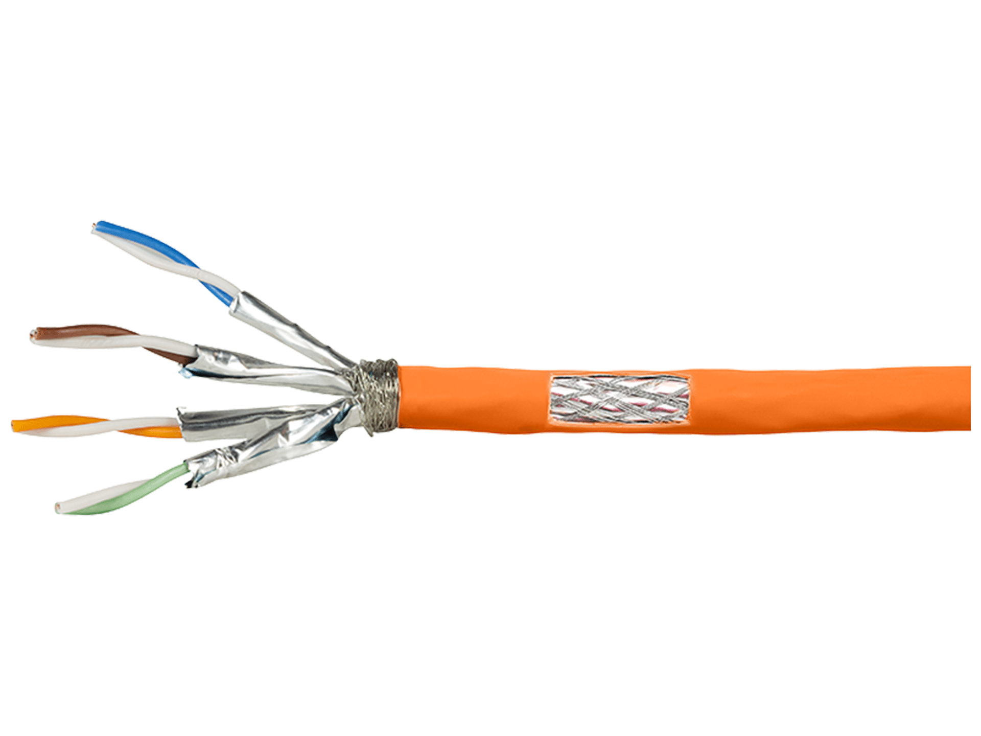 CPV0058 Category 6 Ethernet cable with visible twisted pairs and shielding.